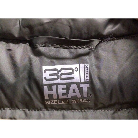 32 Degrees Heat 90% Down Womens Olive Green Lightweight Puffer Jacket Large - Picture 6 of 9